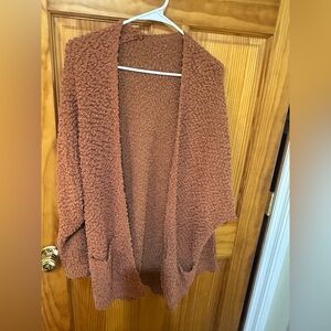 Cozy Brown Open-Front Women Sweater